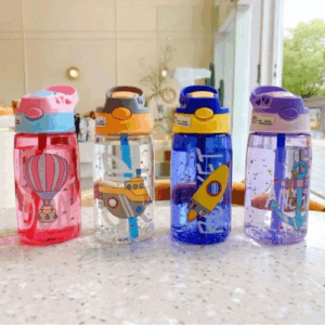 Garrafa Squeeze Infantil Com Canudo Flip Para Meninas Meninos