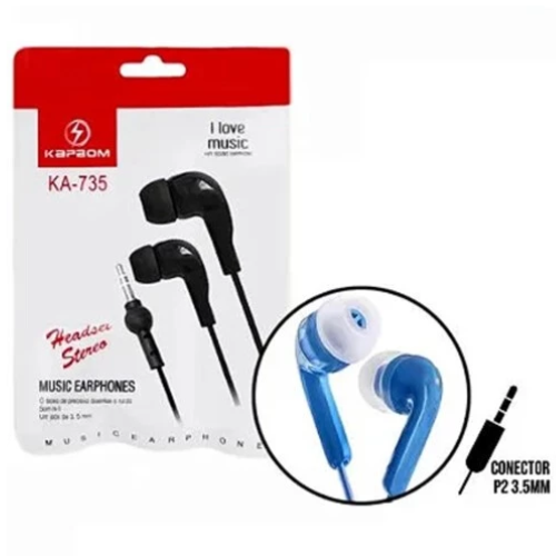 FONES de OUVIDO Kapbom KA-733 ( Diversas Cores )