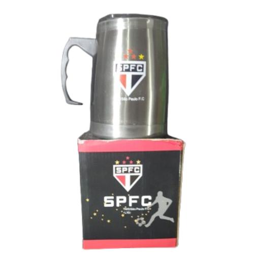 Caneca de Aluminio Com Tampa - SPFC - Oficial