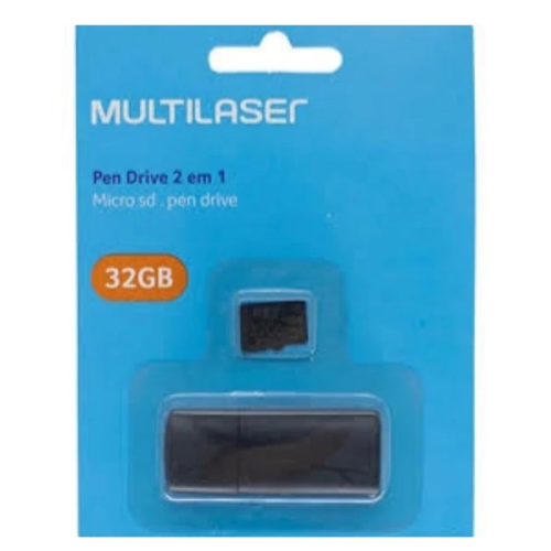 Cartão de Memória Multilaser 32GB 2x1