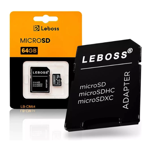 Cartão De Memória Microsdhc 64gb Leboss Lb-cm64 Com Adaptador